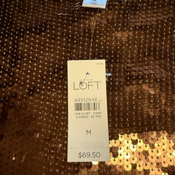 Loft Brown Sequin Front & Back - Fully Lined - Medium - Picture 7 of 9